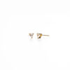 Brinco de Zirconia Cravejado Coração 4mm Crystal Bruto