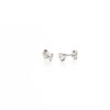 Brinco de Zirconia Cravejado Coração 4mm Crystal Paládio