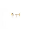 Brinco de Zirconia Cravejado Coração 4mm Crystal Ouro