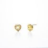 Caixa Brinco de Zirconia Cravejada Luxo Coração 6mm Crystal Bruto