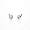Caixa Brinco de Zirconia Cravejada Luxo Coração 6mm Crystal Paládio