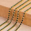 Corrente de Strass SS6.5 Verde Esmeralda Bruto - 5 Metros