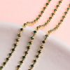 Corrente de Strass SS8.5 Verde Esmeralda Bruto - 5 Metros