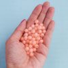 Bola Acrílica Dupla 8mm Furo Passante Laranja Claro. 500g - 2.040 Peças - Imagem 2