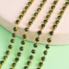 Corrente de Strass SS17 Verde Esmeralda Bruto - 5 Metros