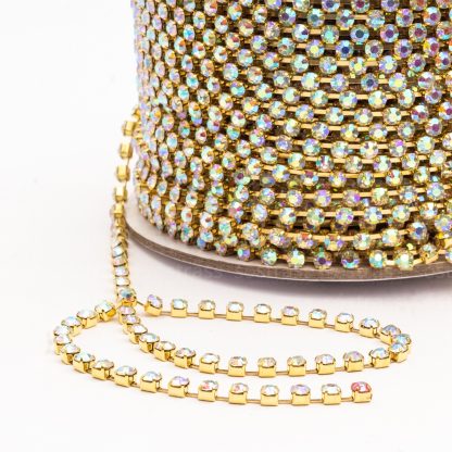 Rolo Corrente de Strass SS17 Cristal Furta Cor Bruto