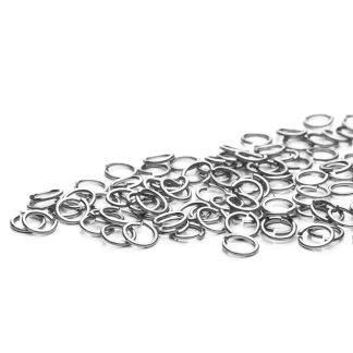 Argola para Montagem 8mm x 0.7mm Banho Prata. 1kg 1.200 Peças