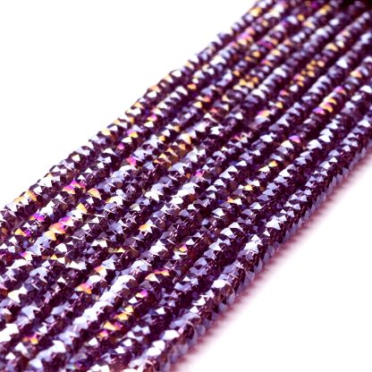 Fio de Cristal Facetado 4mm Roxo Furta Cor. 10 Fios - 1.280 Peças