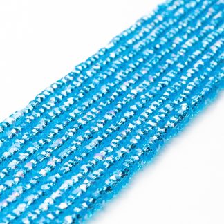 Fio de Cristal Facetado 4mm Azul Claro Furta Cor. 10 Fios - 1.280 Peças