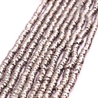 Fio de Cristal Facetado 4mm Prateado. 10 Fios - 1.280 Peças