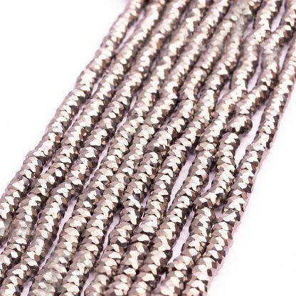 Fio de Cristal Facetado 4mm Prateado. 10 Fios - 1.280 Peças