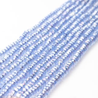 Fio de Cristal Facetado 4mm Azul Celeste. 10 Fios - 1.280 Peças