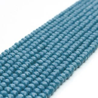Fio de Cristal Facetado 4mm Azul Escuro Leitoso. 10 Fios - 1.280 Peças