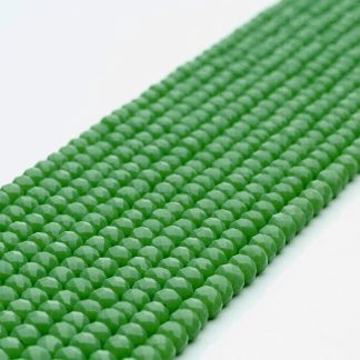Fio de Cristal Facetado 4mm Verde Oliva Leitoso 10 Fios - 1.280 Peças