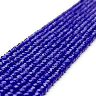 Fio de Cristal Facetado 4mm Azul Royal Leitoso. 10 Fios - 1.280 Peças