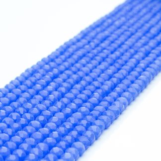Fio de Cristal Facetado 4mm Azul Celeste Leitoso. 10 Fios - 1.280 Peças