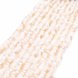 Fio de Cristal Facetado 4mm Branco Leitoso Furta Cor. 10 Fios - 1.280 Peças