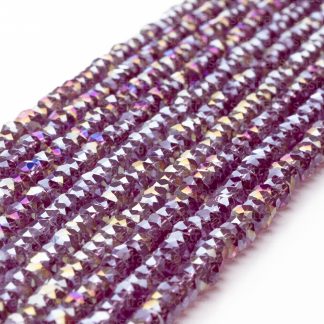 Fio de Cristal Facetado 6mm Amethyst AB. 10 Fios - 830 Peças