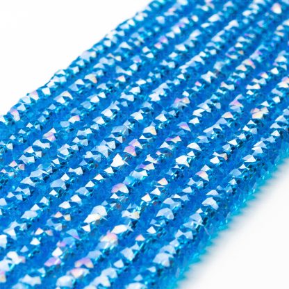 Fio de Cristal Facetado 6mm Azul Claro Furta Cor. 10 Fios - 830 Peças