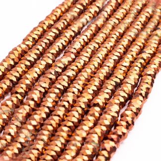 Fio de Cristal Facetado 6mm Cobre. 10 Fios - 830 Peças