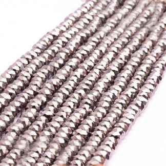 Fio de Cristal Facetado 6mm Prateado. 10 Fios - 830 Peças