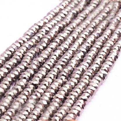 Fio de Cristal Facetado 6mm Prateado. 10 Fios - 830 Peças