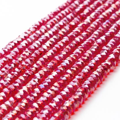 Fio de Cristal Facetado 6mm Vermelho Claro. 10 Fios - 830 Peças