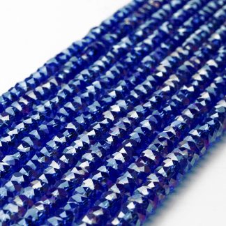 Fio de Cristal Facetado 6mm Azul Escuro. 10 Fios - 830 Peças