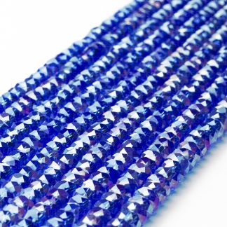 Fio de Cristal Facetado 6mm Azul Royal. 10 Fios - 830 Peças