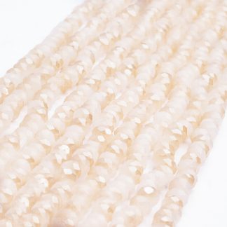 Fio de Cristal Facetado 6mm Branco Leitoso Furta Cor. 10 Fios - 830 Peças