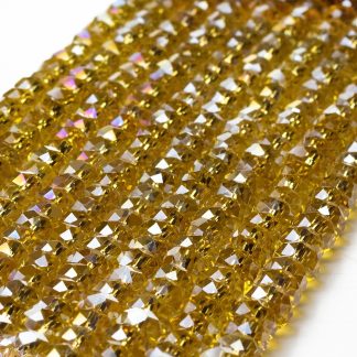 Fio de Cristal Facetado 8mm Amarelo Claro Furta Cor. 10 Fios - 630 Peças