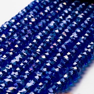 Fio de Cristal Facetado 8mm Azul Escuro. 10 Fios - 630 Peças