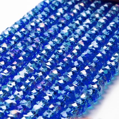 Fio de Cristal Facetado 8mm Azul Royal. 10 Fios - 630 Peças
