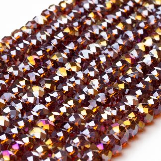Fio de Cristal Facetado 8mm Marrom Escuro. 10 Fios - 630 Peças