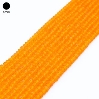 Fio de Cristal Facetado 4mm Laranja. 10 Fios - 1.280 Peças