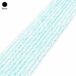 Fio de Cristal Facetado 4mm Light Blue AB. 10 Fios - 1.280 Peças