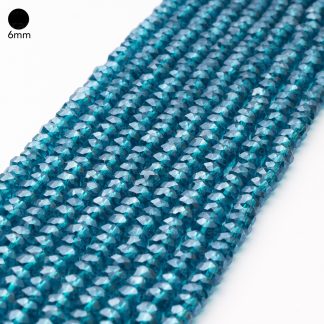 Fio de Cristal Facetado 6mm Azul Esverdeado. 10 Fios - 830 Peças