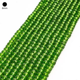 Fio de Cristal Facetado 6mm Verde Oliva. 10 Fios - 830 Peças