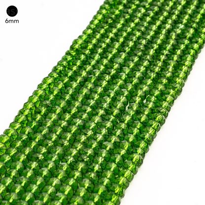 Fio de Cristal Facetado 6mm Verde Oliva. 10 Fios - 830 Peças