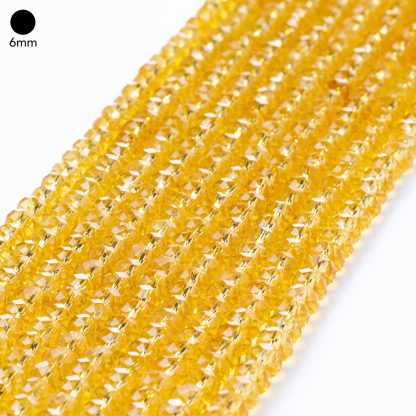 Fio de Cristal Facetado 6mm Marrom Dourado. 10 Fios - 830 Peças