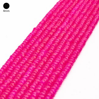 Fio de Cristal Facetado 4mm Rosa Escuro Fosco. 10 Fios - 1.280 Peças