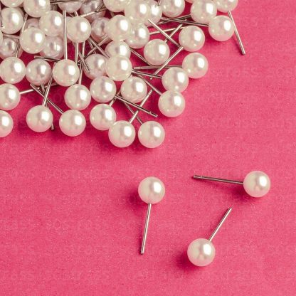 500 Pares Brinco de Perola 6mm Creme - Imagem 3