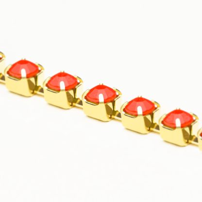 Rolo Corrente de Strass SS12 Coral Dourado - 90 Metros