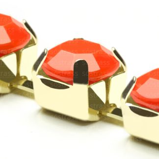 Rolo Corrente de Strass SS29 Coral Dourado - 20 Metros