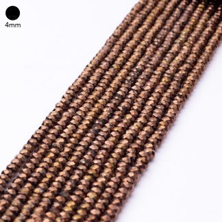 Fio de Cristal Facetado 4mm Bronze. 10 Fios - 1.280 Peças