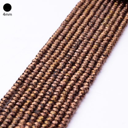 Fio de Cristal Facetado 4mm Bronze. 10 Fios - 1.280 Peças