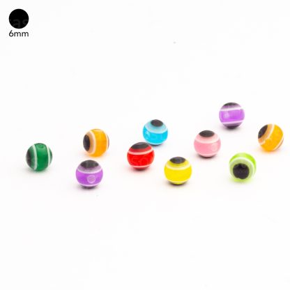 Miçanga Olho Grego 6mm Furo Passante Multi Colorido. 134g - 1.000 Peças