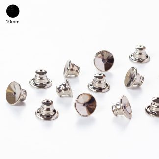 Tarraxa Brinco Sutiã de Orelha 8mm Banho Grafite Hipoalergênico - 10 Pares