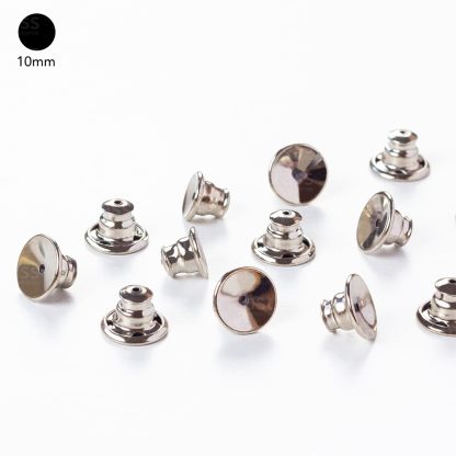 Tarraxa Brinco Sutiã de Orelha 8mm Banho Grafite Hipoalergênico - 10 Pares