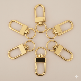 Fecho Mosquetão 32mm Banhado A Ouro - 50 Peças